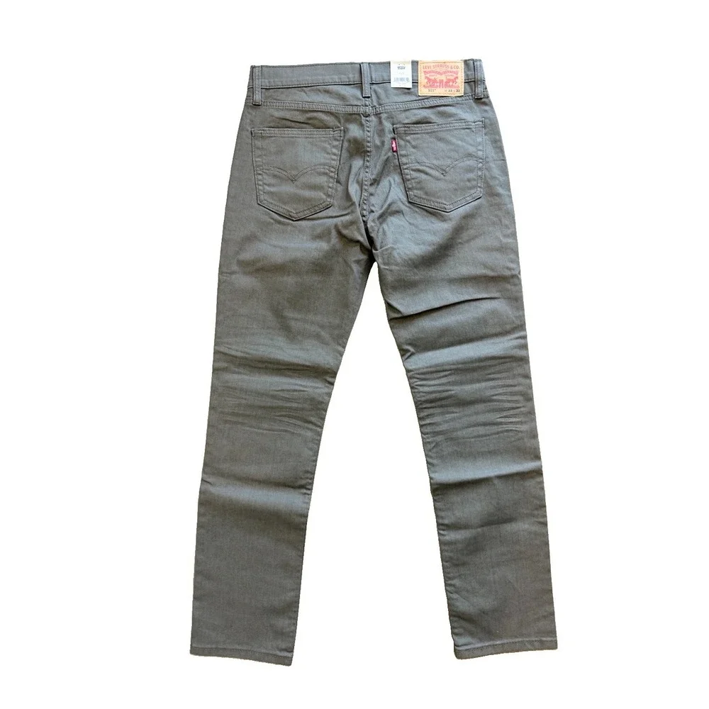 Levi's 511 Men's Slim Fit Pants Gray Olive Twill W33 L32 511 Jeans NWT 33x32